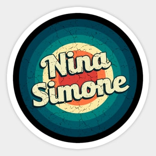 Graphic Nina Name Retro Vintage Circle Sticker